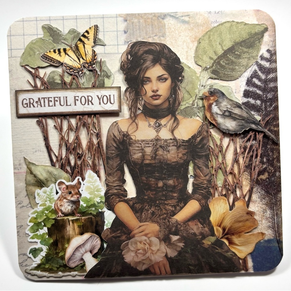 Handmade Grateful For You Greeting Card